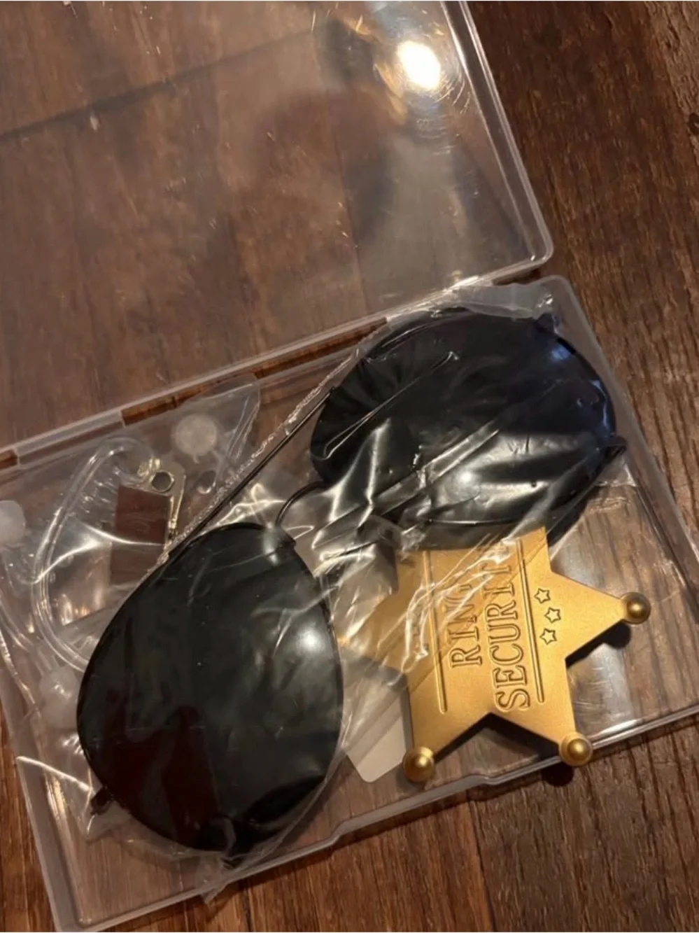 Black Tactical Security Sunglasses with Badge